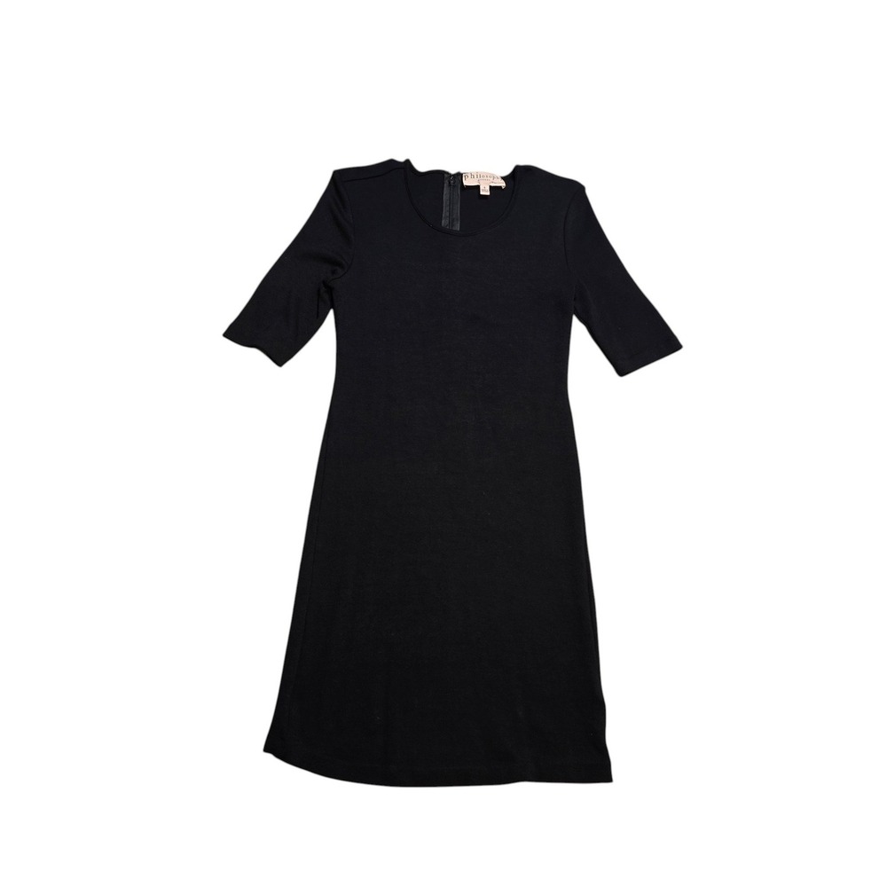 Philosophy Women's Black Crew Neck Midi Dress S